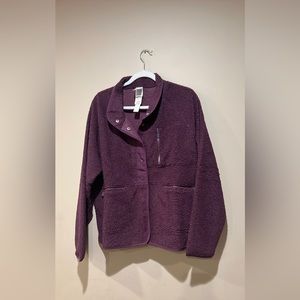 VS Pink snap front Sherpa jacket